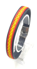 Comprar Pulsera piel trenzada bandera España Bandera España La Flamenca de Borgoña Patricia Muñoz VOX