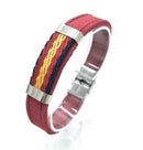 Comprar Pulsera serraje rojo bandera España filo marino Bandera España La Flamenca de Borgoña Patricia Muñoz VOX