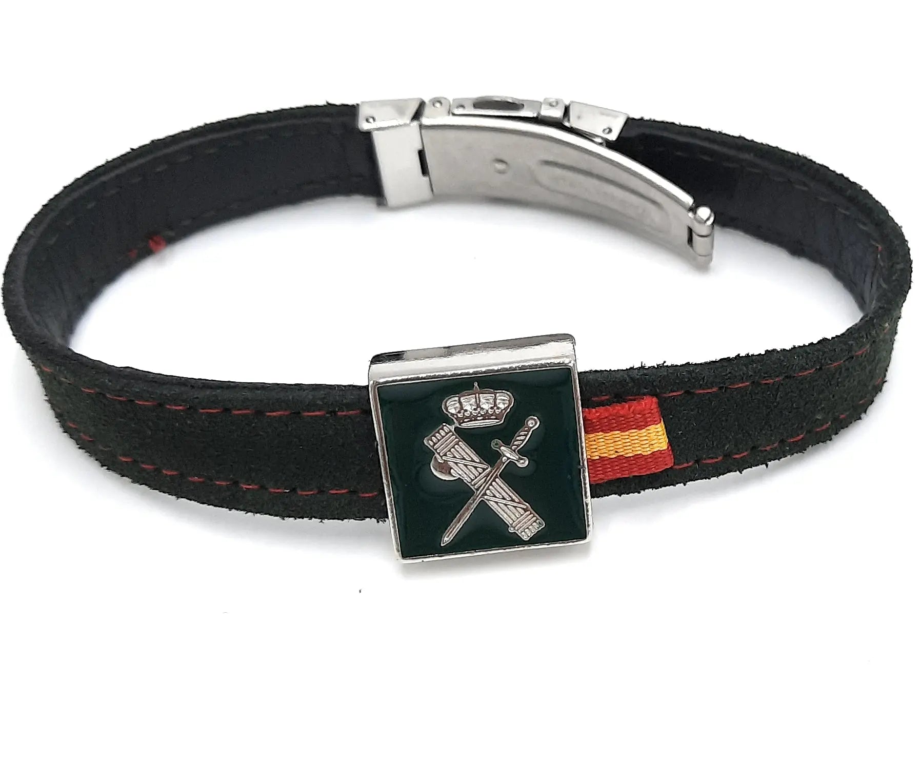 Comprar Pulsera Guardia Civil piel serraje verde Bandera España La Flamenca de Borgoña Patricia Muñoz VOX