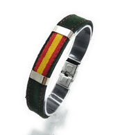 Comprar Pulsera serraje verde de España Bandera España La Flamenca de Borgoña Patricia Muñoz VOX