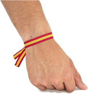 Comprar Pulsera tela Bandera España con lazo y bola Bandera España La Flamenca de Borgoña Patricia Muñoz VOX