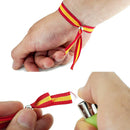 Comprar Pulsera tela Bandera España con lazo y bola Bandera España La Flamenca de Borgoña Patricia Muñoz VOX