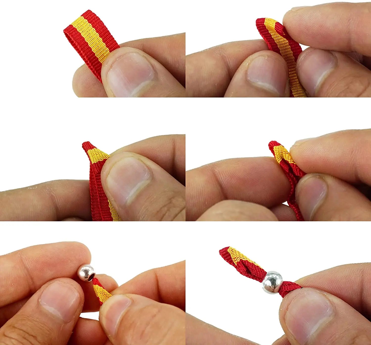 Comprar Pulsera tela Bandera España con lazo y bola Bandera España La Flamenca de Borgoña Patricia Muñoz VOX