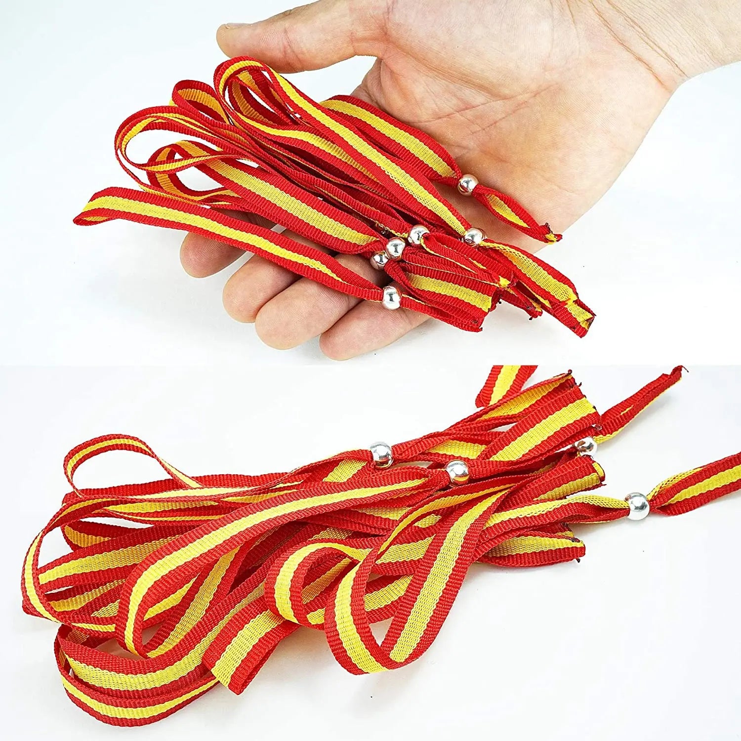 Comprar Pulsera tela Bandera España con lazo y bola Bandera España La Flamenca de Borgoña Patricia Muñoz VOX