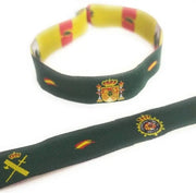 Comprar Pulsera tela VERDE Escudo Nacional, Policía Nacional y Guardia Civil Bandera España La Flamenca de Borgoña Patricia Muñoz VOX