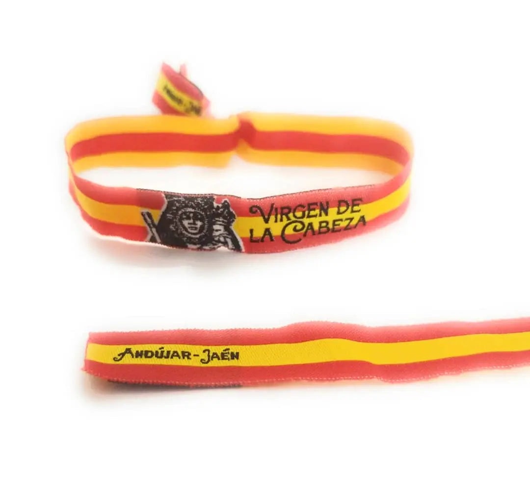 Comprar Pulsera tela Virgen de la Cabeza de Andújar bandera de España Bandera España La Flamenca de Borgoña Patricia Muñoz VOX