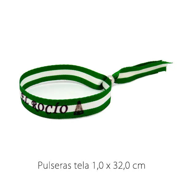 Comprar Pulsera tela Virgen del Rocío Bandera Andalucía Bandera España La Flamenca de Borgoña Patricia Muñoz VOX