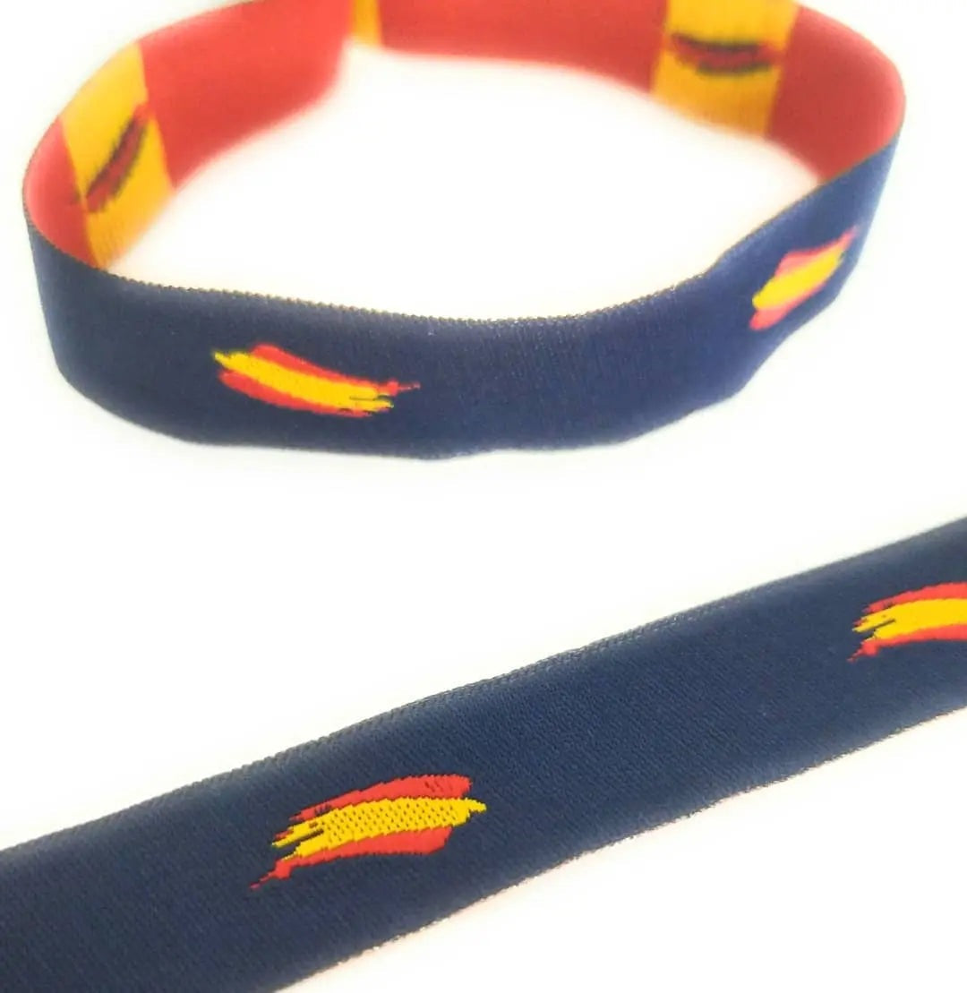 Comprar Pulsera tela azul Bandera España Bandera España La Flamenca de Borgoña Patricia Muñoz VOX