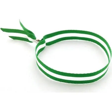 Comprar Pulsera tela bandera Andalucía con lazo y bola Bandera España La Flamenca de Borgoña Patricia Muñoz VOX