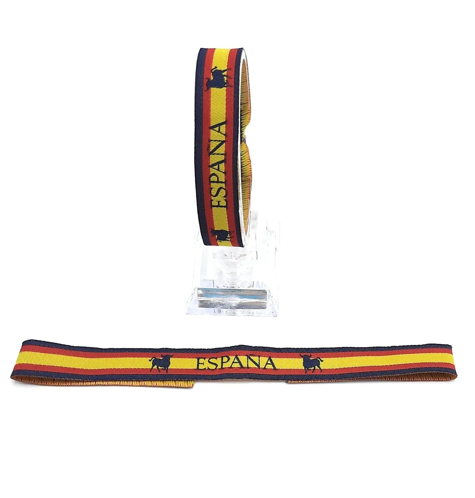 Comprar Pulsera tela bandera España y toro Bandera España La Flamenca de Borgoña Patricia Muñoz VOX