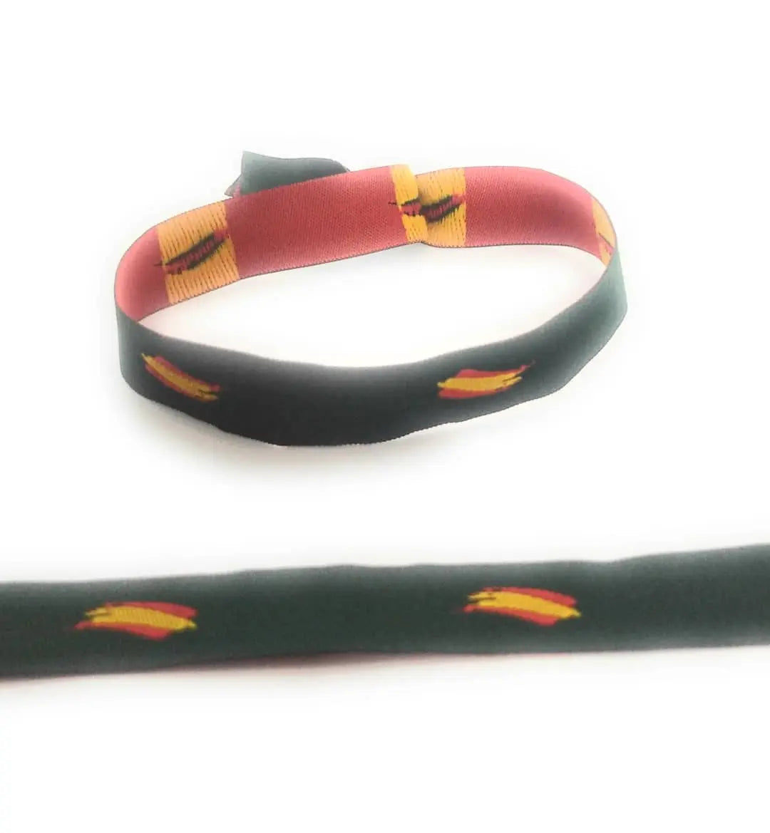 Comprar Pulsera tela verde Bandera de España Bandera España La Flamenca de Borgoña Patricia Muñoz VOX