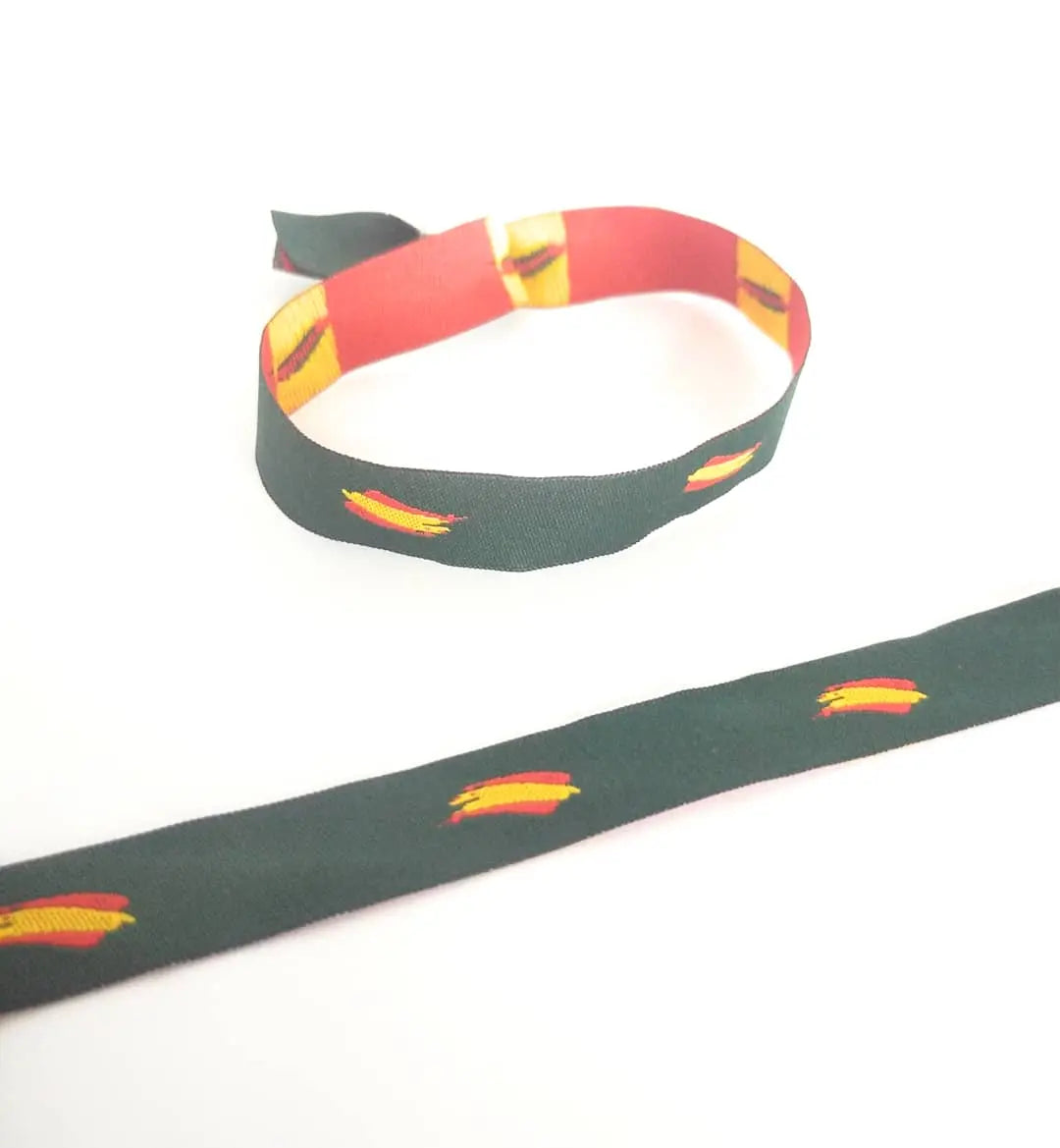 Comprar Pulsera tela verde Bandera de España Bandera España La Flamenca de Borgoña Patricia Muñoz VOX