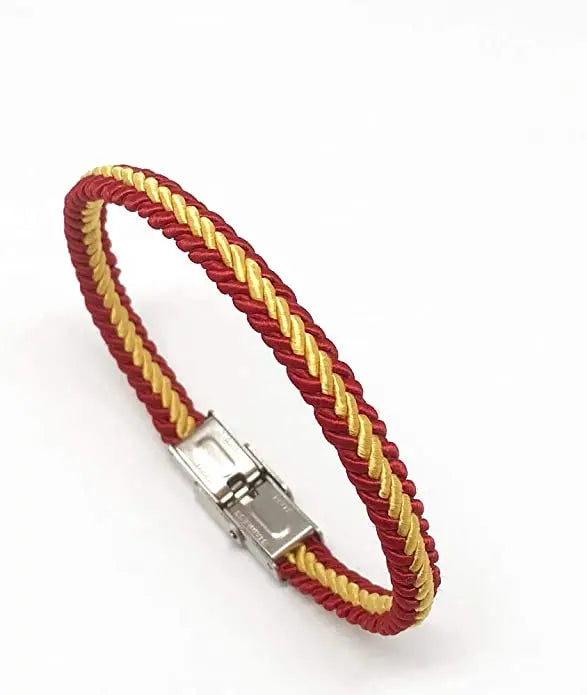 Comprar Pulsera Bandera España trenzada fina cierre metálico Bandera España La Flamenca de Borgoña Patricia Muñoz VOX