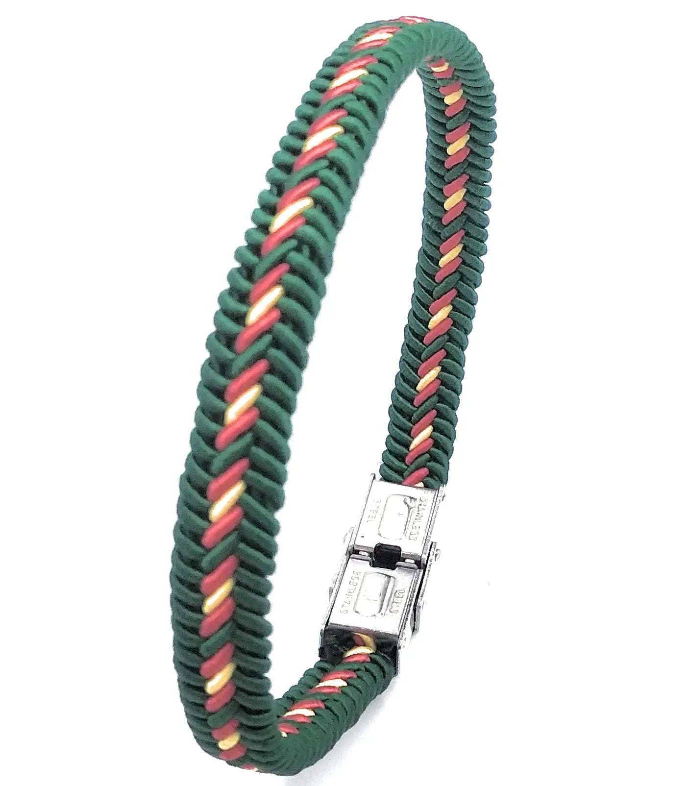 Comprar Pulsera España trenzada fina verde cierre metálico Bandera España La Flamenca de Borgoña Patricia Muñoz VOX