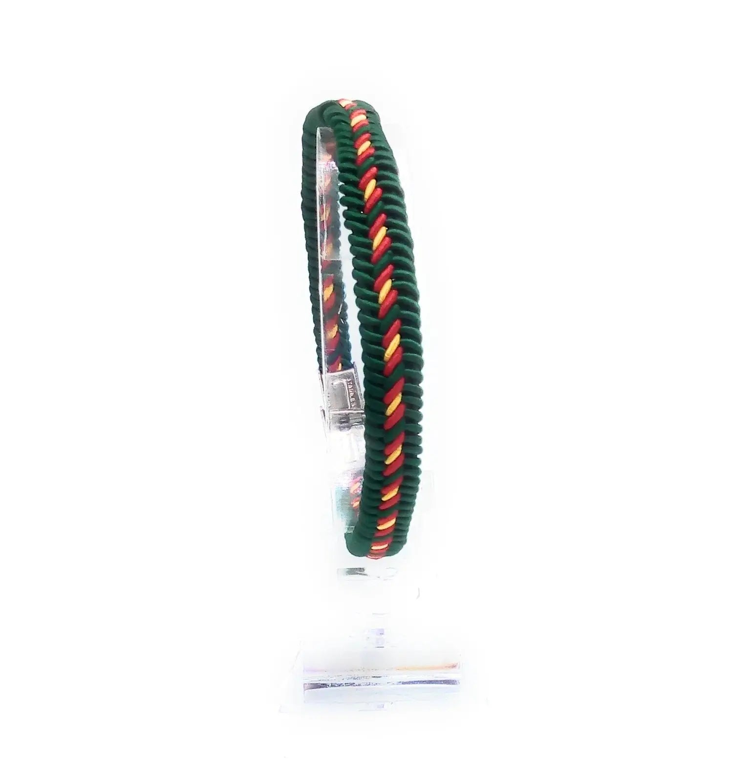 Comprar Pulsera España trenzada fina verde cierre metálico Bandera España La Flamenca de Borgoña Patricia Muñoz VOX
