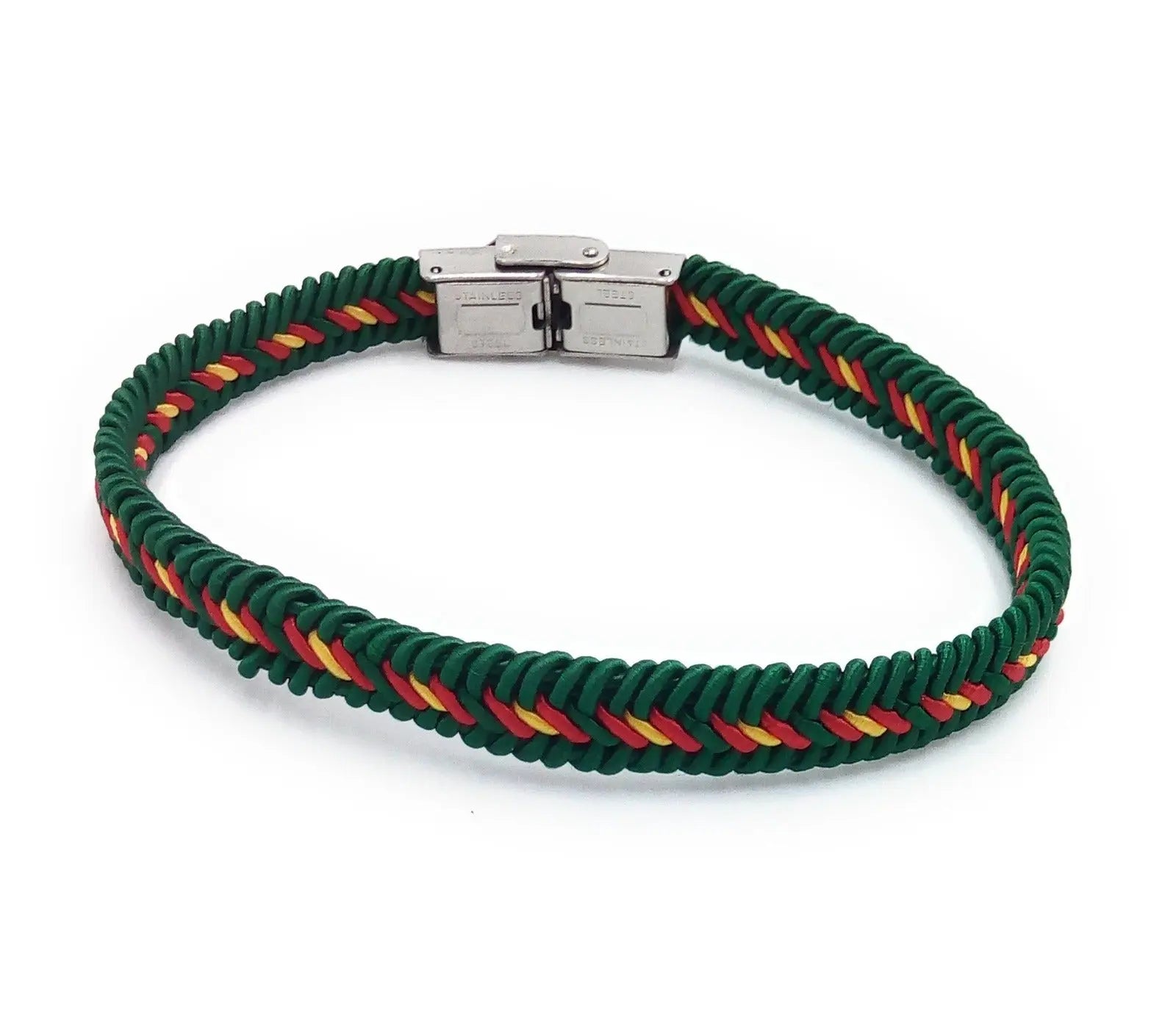 Comprar Pulsera España trenzada fina verde cierre metálico Bandera España La Flamenca de Borgoña Patricia Muñoz VOX