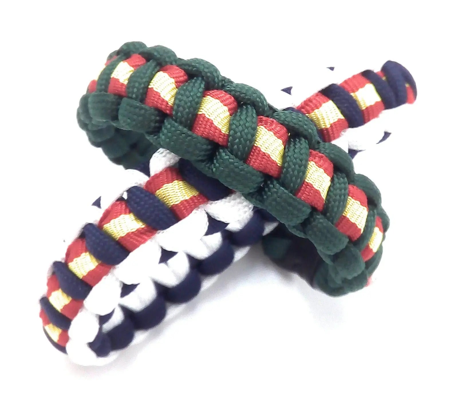 Comprar Set 2 Pulseras paracord azul-blanca y verde bandera España La Flamenca de Borgoña, Bandera de España, Cruz de Borgoña, Patricia Muñoz, VOX, Santiago Abascal 