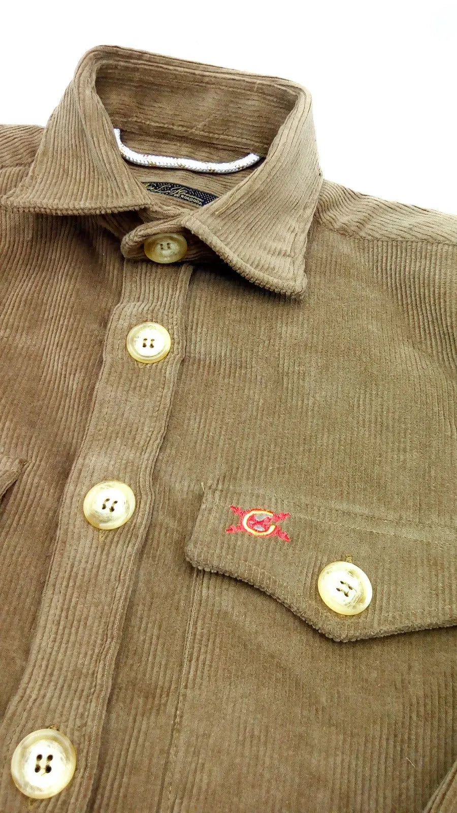 Comprar Sobrecamisa Bandera España hombre Pana marrón - OFERTA Bandera España La Flamenca de Borgoña Patricia Muñoz VOX