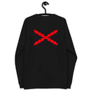 Comprar Sudadera Cruz de Borgoña orgánica raglán unisex Bandera España La Flamenca de Borgoña Patricia Muñoz VOX