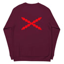 Comprar Sudadera Cruz de Borgoña orgánica raglán unisex Bandera España La Flamenca de Borgoña Patricia Muñoz VOX