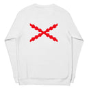 Comprar Sudadera Cruz de Borgoña orgánica raglán unisex Bandera España La Flamenca de Borgoña Patricia Muñoz VOX