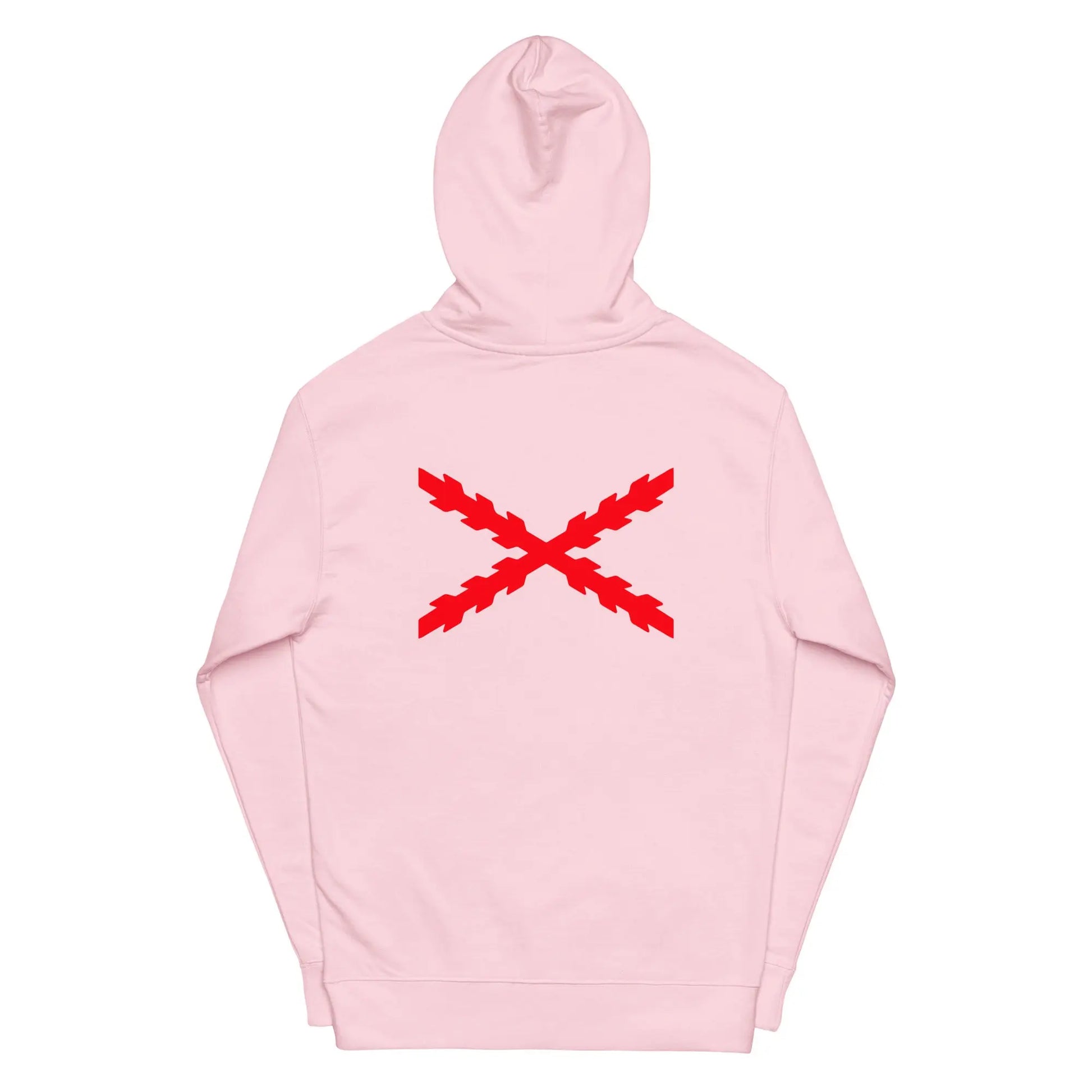 Comprar Sudadera Cruz de San Andrés capucha unisex Bandera España La Flamenca de Borgoña Patricia Muñoz VOX