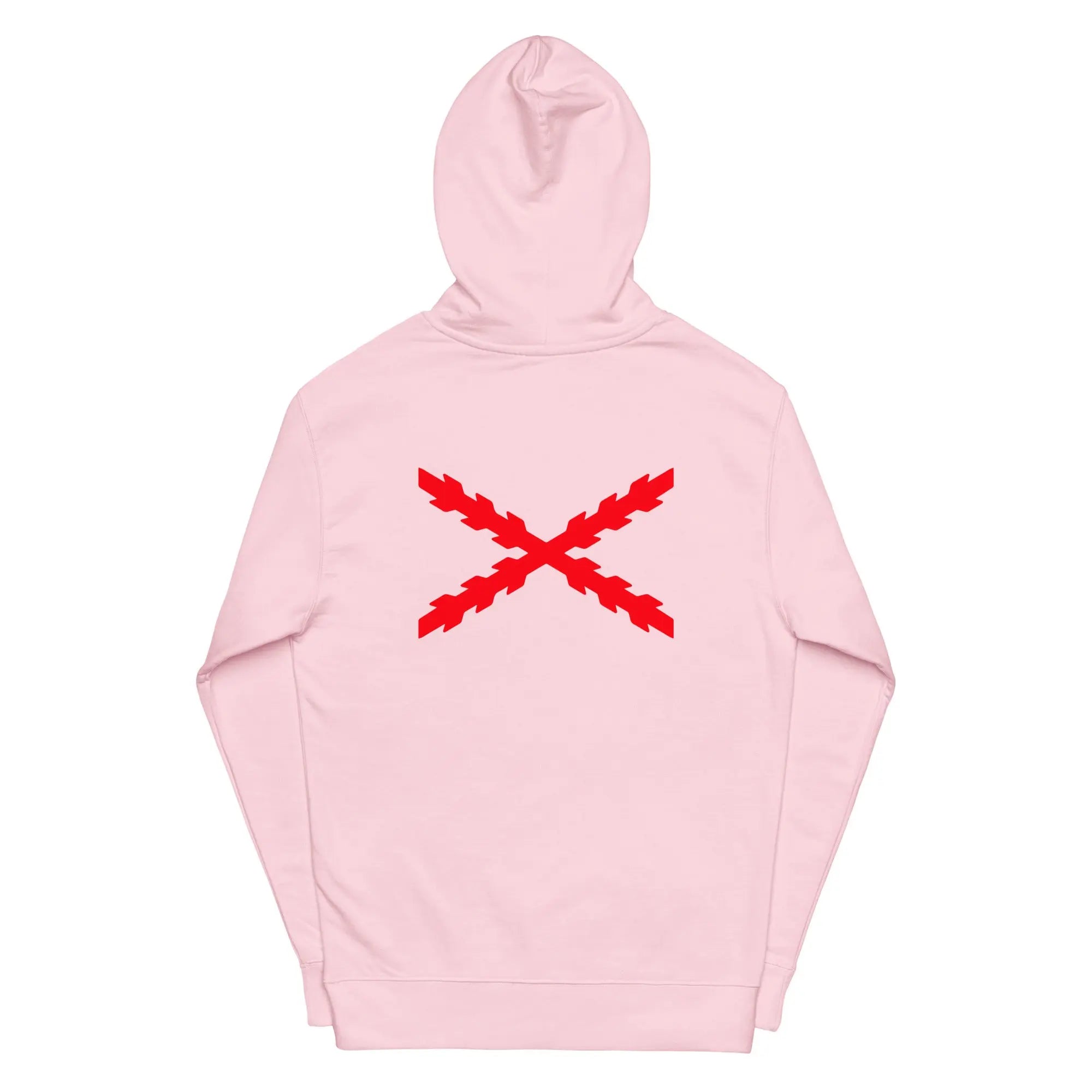 Comprar Sudadera Cruz de San Andrés capucha unisex Bandera España La Flamenca de Borgoña Patricia Muñoz VOX