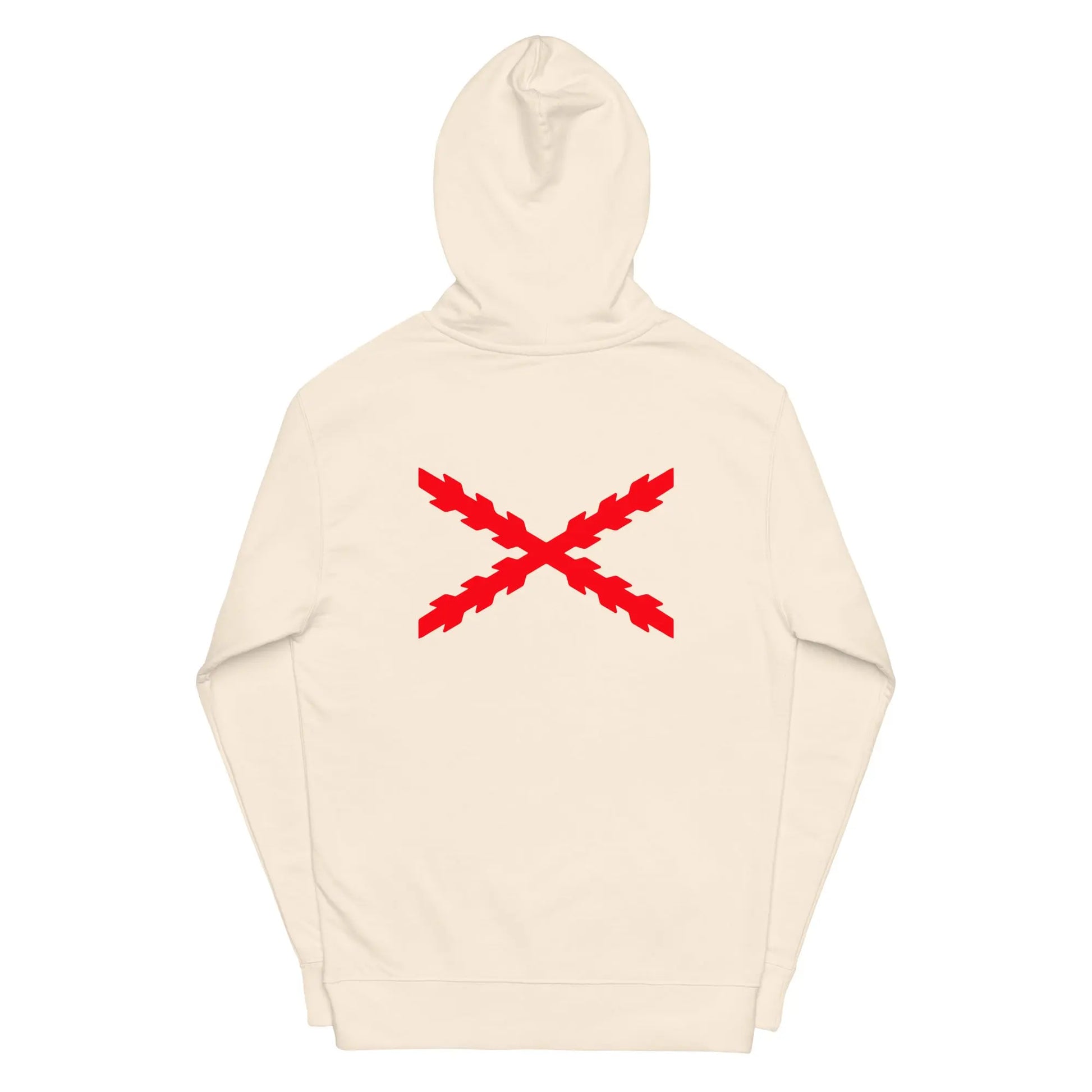 Comprar Sudadera Cruz de San Andrés capucha unisex Bandera España La Flamenca de Borgoña Patricia Muñoz VOX