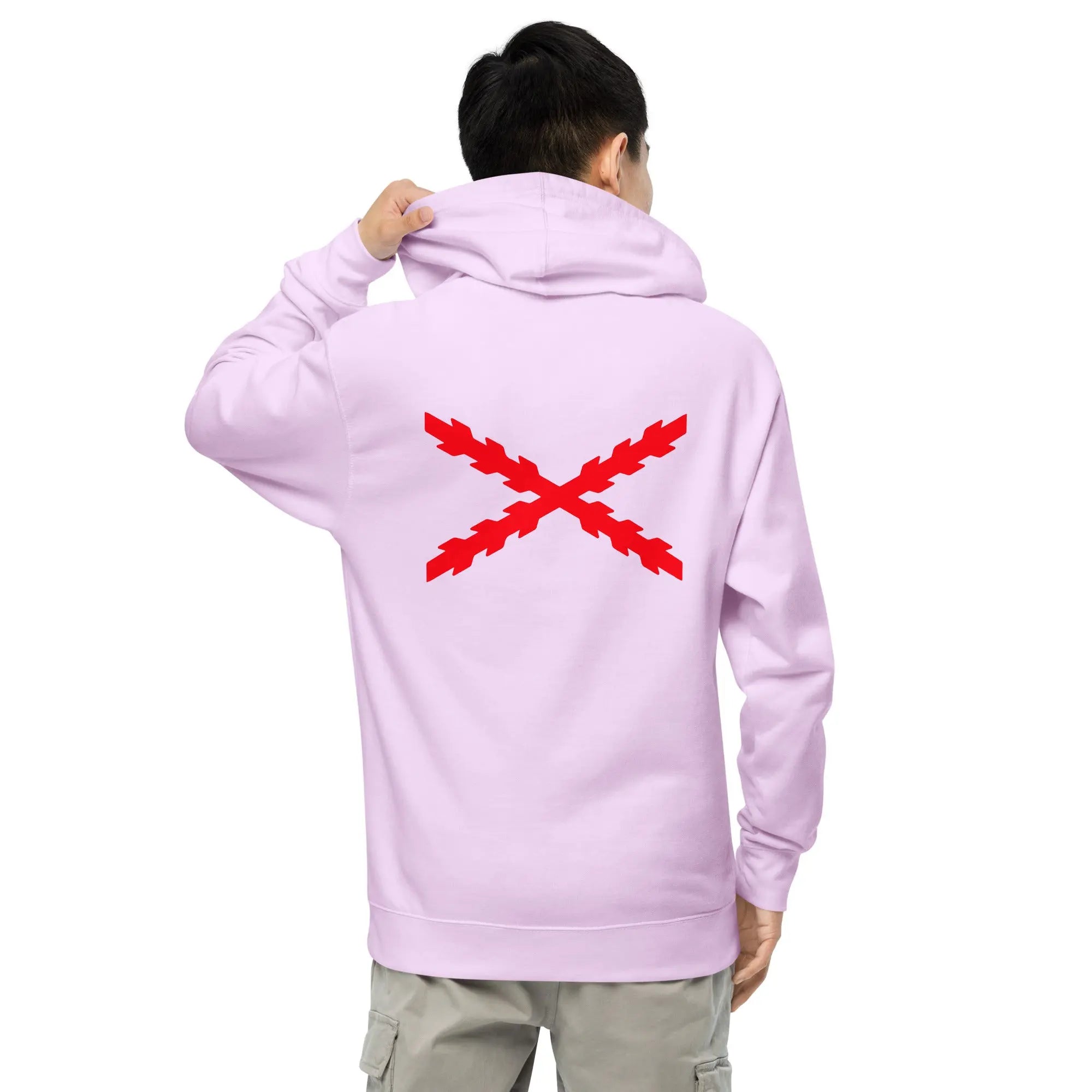 Comprar Sudadera Cruz de San Andrés capucha unisex Bandera España La Flamenca de Borgoña Patricia Muñoz VOX