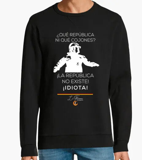 Comprar Sudadera Mosso "La república no existe, idiota" Bandera España La Flamenca de Borgoña Patricia Muñoz VOX