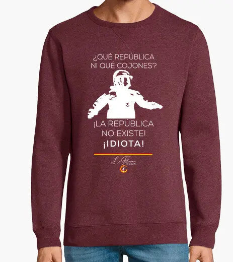 Comprar Sudadera Mosso "La república no existe, idiota" Bandera España La Flamenca de Borgoña Patricia Muñoz VOX
