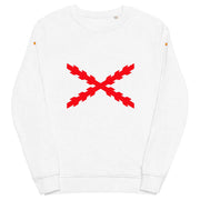 Comprar Sudadera orgánica unisex Cruz de Borgoña Bandera España La Flamenca de Borgoña Patricia Muñoz VOX