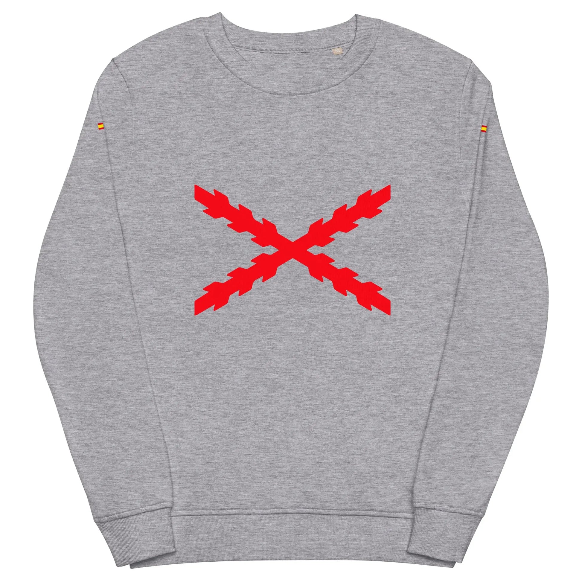 Comprar Sudadera orgánica unisex Cruz de Borgoña Bandera España La Flamenca de Borgoña Patricia Muñoz VOX