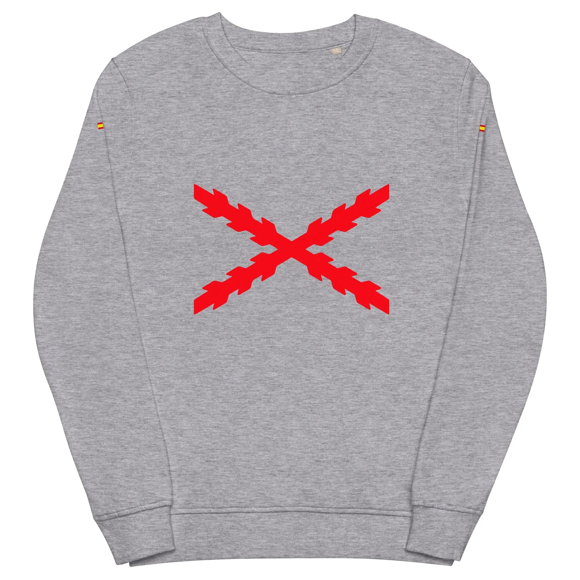 Comprar Sudadera orgánica unisex Cruz de Borgoña Bandera España La Flamenca de Borgoña Patricia Muñoz VOX