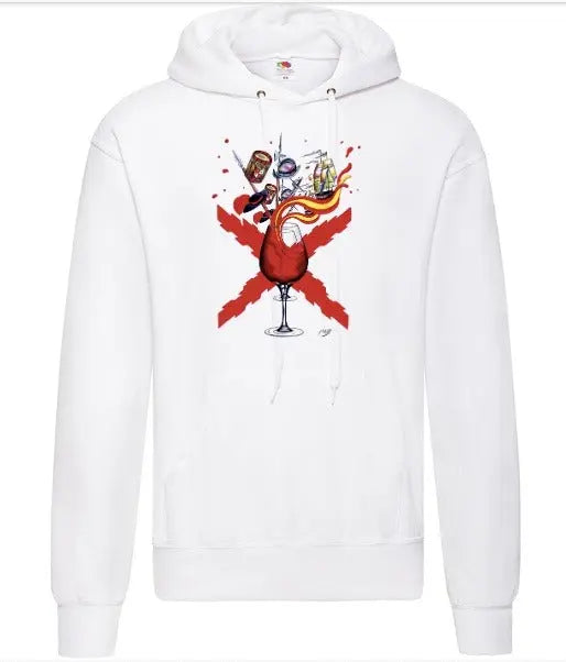 Comprar Sudadera unisex Brindis de los Tercios - delante y detrás Bandera España La Flamenca de Borgoña Patricia Muñoz VOX