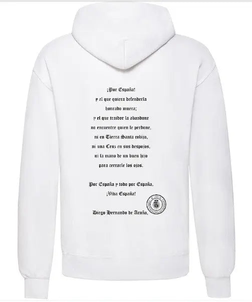 Comprar Sudadera unisex Brindis de los Tercios - delante y detrás Bandera España La Flamenca de Borgoña Patricia Muñoz VOX