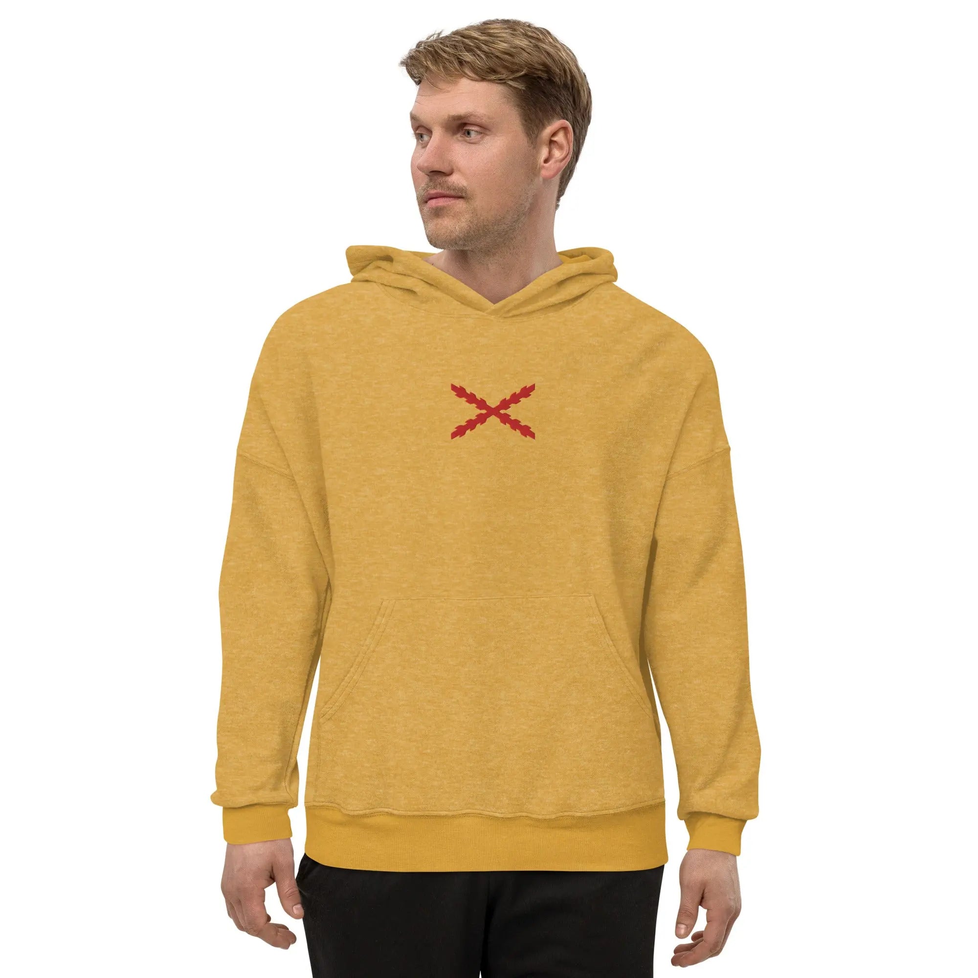 Comprar Sudadera vellón polar unisex Cruz de Borgoña Bandera España La Flamenca de Borgoña Patricia Muñoz VOX