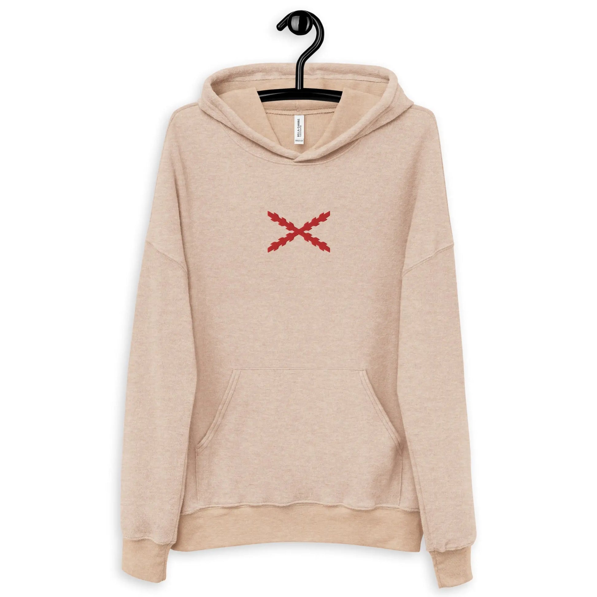 Comprar Sudadera vellón polar unisex Cruz de Borgoña Bandera España La Flamenca de Borgoña Patricia Muñoz VOX