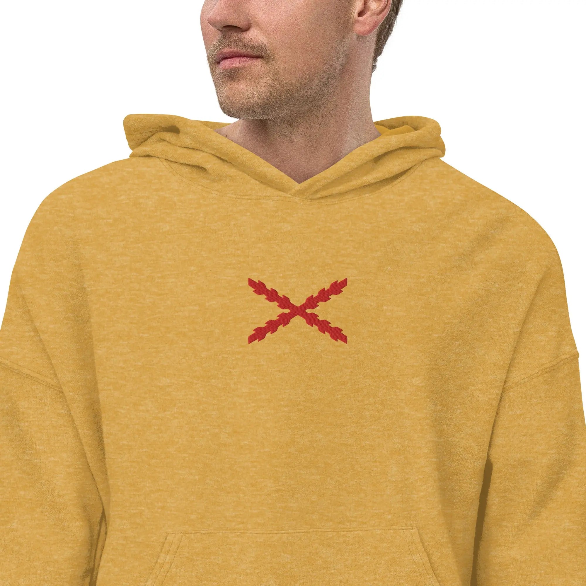 Comprar Sudadera vellón polar unisex Cruz de Borgoña Bandera España La Flamenca de Borgoña Patricia Muñoz VOX