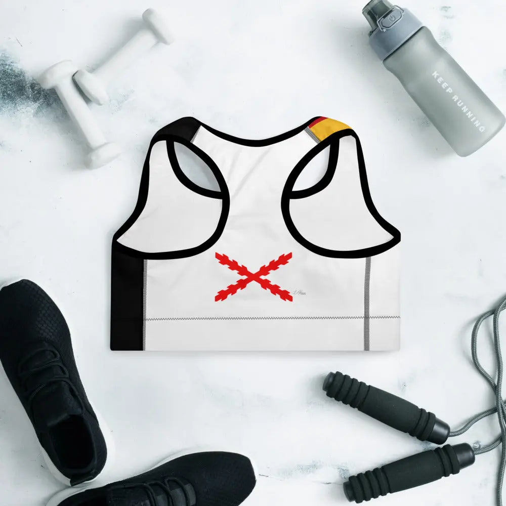 Comprar Sujetador deportivo bandera de España Bandera España La Flamenca de Borgoña Patricia Muñoz VOX