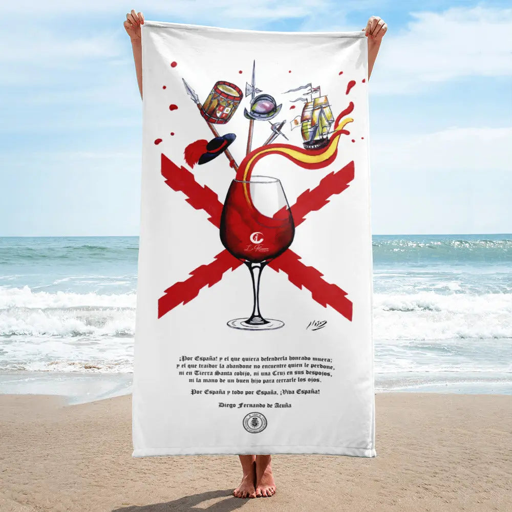 Comprar Toalla Brindis de los Tercios Bandera España La Flamenca de Borgoña Patricia Muñoz VOX