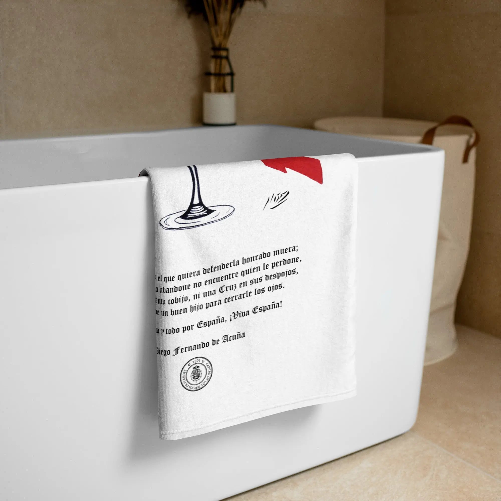 Comprar Toalla Brindis de los Tercios Bandera España La Flamenca de Borgoña Patricia Muñoz VOX