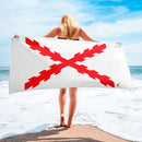 Comprar Toalla de Playa Cruz Borgoña 160cm Bandera España La Flamenca de Borgoña Patricia Muñoz VOX