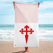Comprar Toalla de Playa Cruz de Santiago 2, 140cm Bandera España La Flamenca de Borgoña Patricia Muñoz VOX