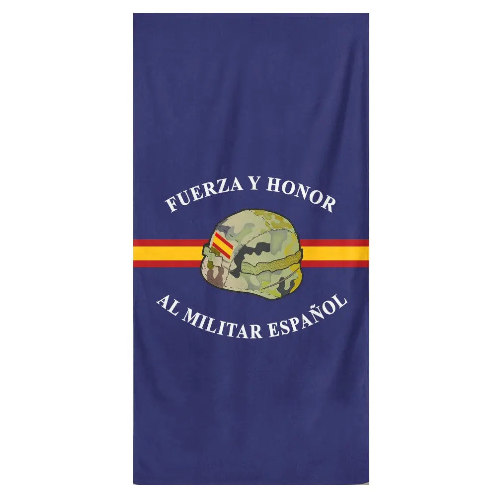 Comprar Toalla de Playa Fuerza y Honor al militar español Bandera España La Flamenca de Borgoña Patricia Muñoz VOX