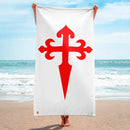 Comprar Toalla de Playa cruz de Santiago, 160cm Bandera España La Flamenca de Borgoña Patricia Muñoz VOX