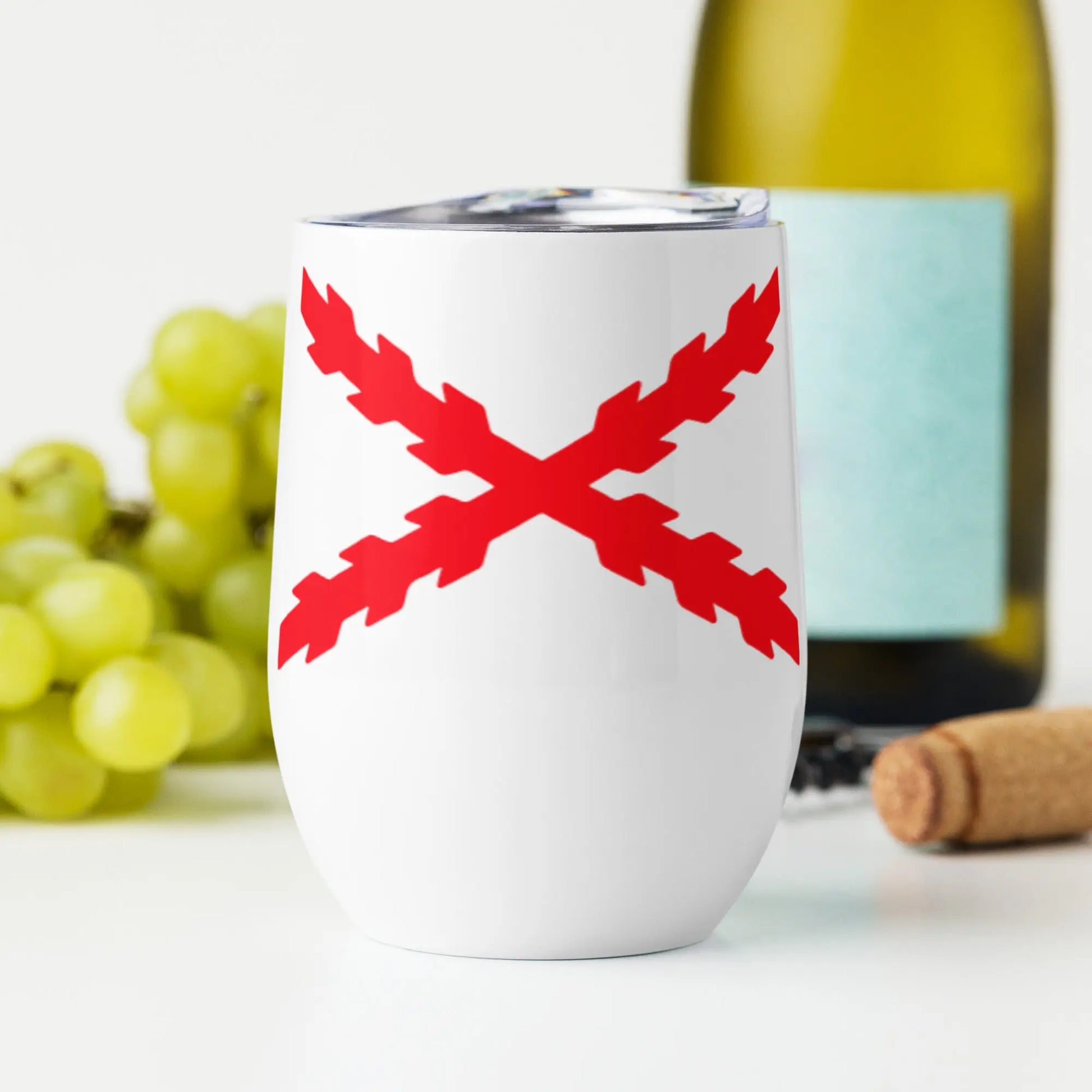 Comprar Vaso de vino Cruz de Borgoña Bandera España La Flamenca de Borgoña Patricia Muñoz VOX