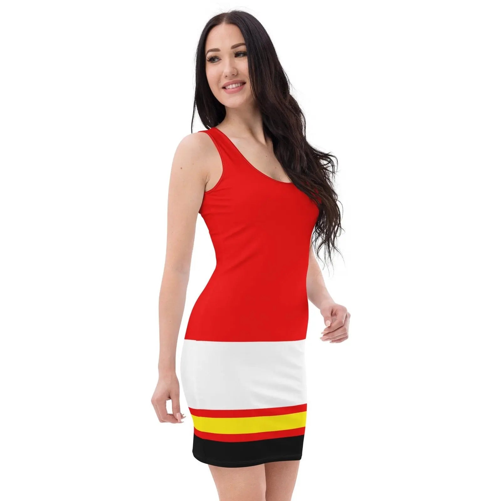 Comprar Vestido ceñido rojo Bandera de España Bandera España La Flamenca de Borgoña Patricia Muñoz VOX