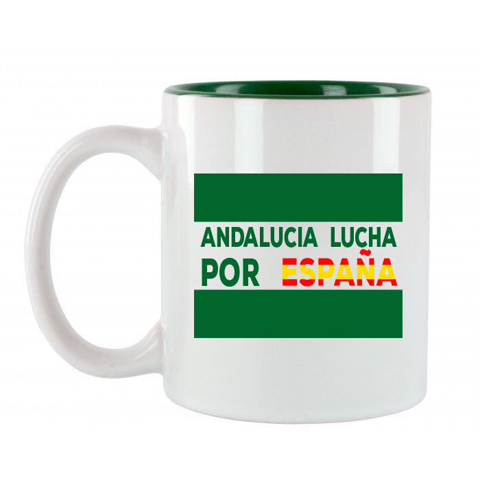 Comprar Taza "Andalucí­a lucha por España" Bandera España La Flamenca de Borgoña Patricia Muñoz VOX